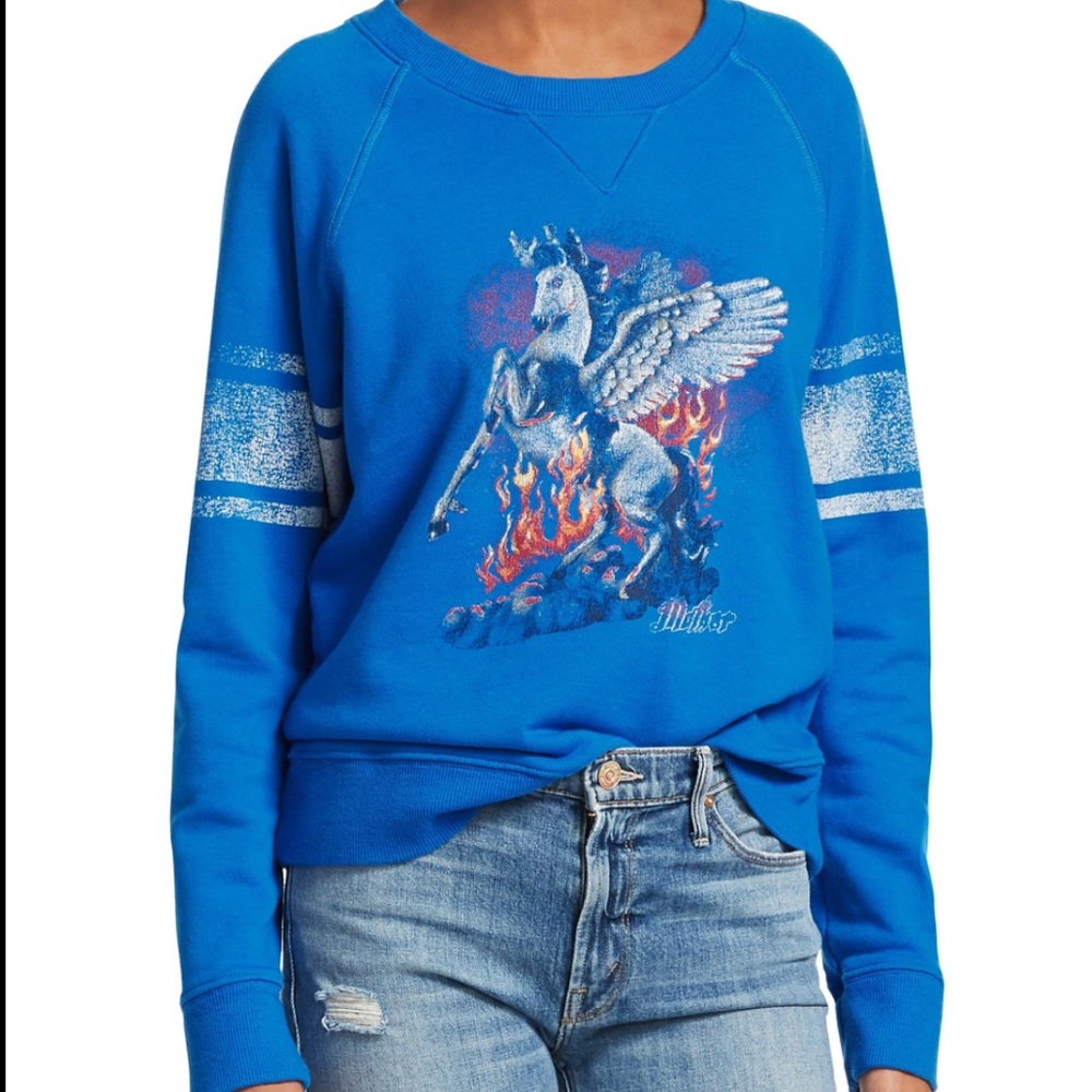 MOTHER Denim The Square Burn Bright Crewneck Sweatshirt•ISO•WTB